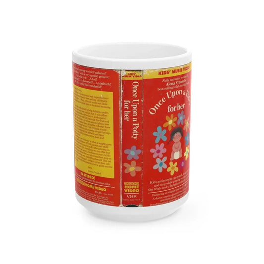 ONCE UPON A POTTY FOR HER (VHS COVER) - White Coffee Mug 15oz - Go Mug Yourself