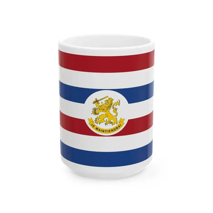 Onderscheidingsvlag Staatssecretaris van Defensie voor Landmacht (Netherlands) White Coffee Mug 15oz - Go Mug Yourself