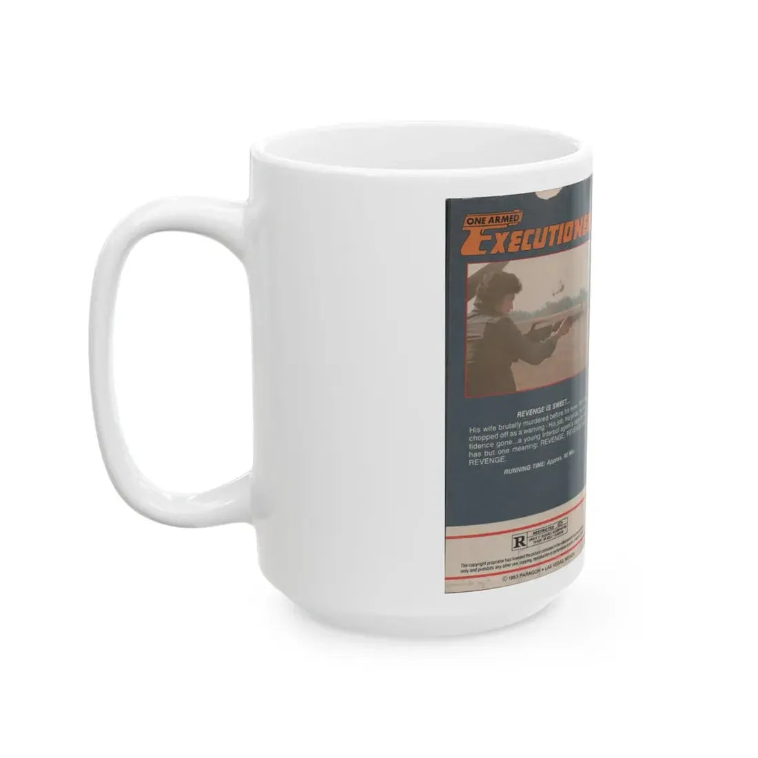 ONE ARMED EXECUTIONER (VHS COVER) - White Coffee Mug - Go Mug Yourself