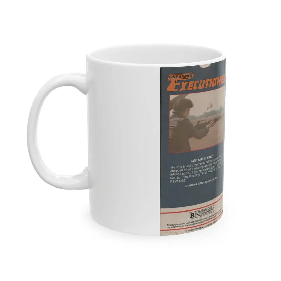 ONE ARMED EXECUTIONER (VHS COVER) - White Coffee Mug - Go Mug Yourself