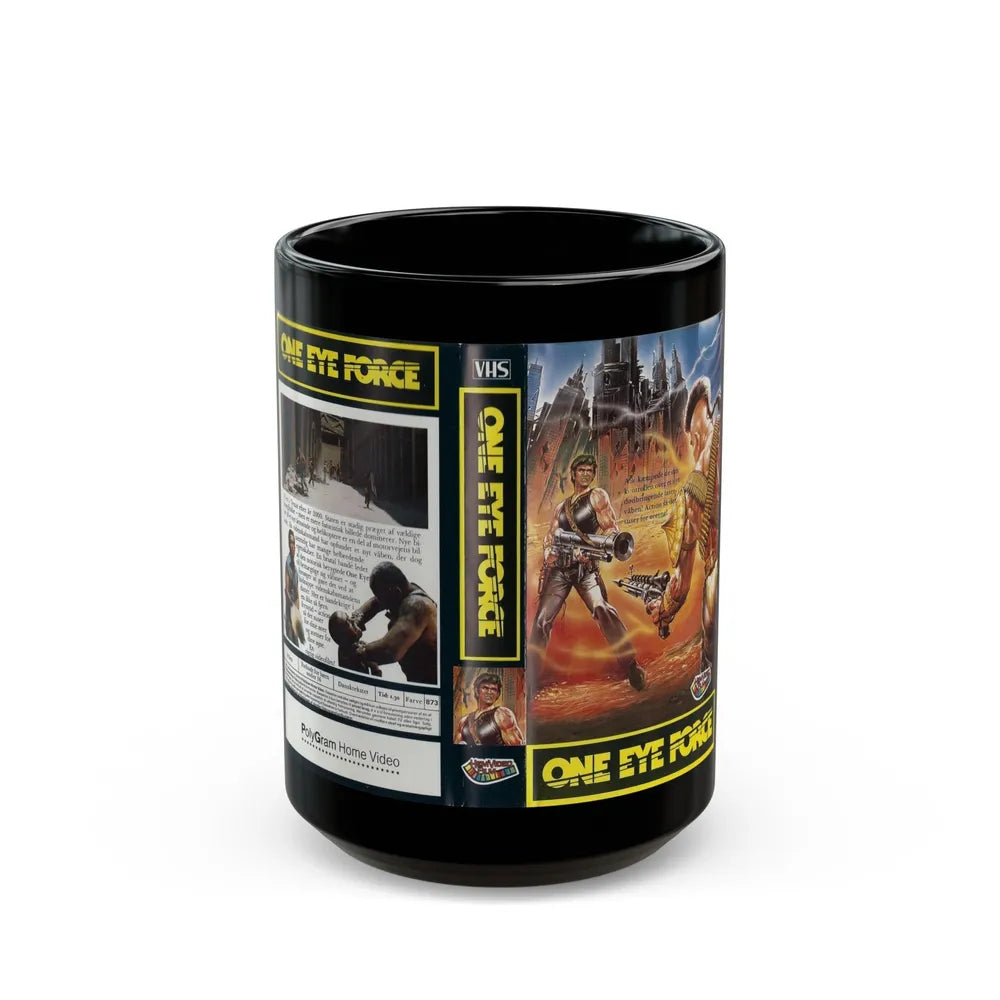 ONE EYE FORCE (VHS COVER) - Black Coffee Mug-15oz-Go Mug Yourself