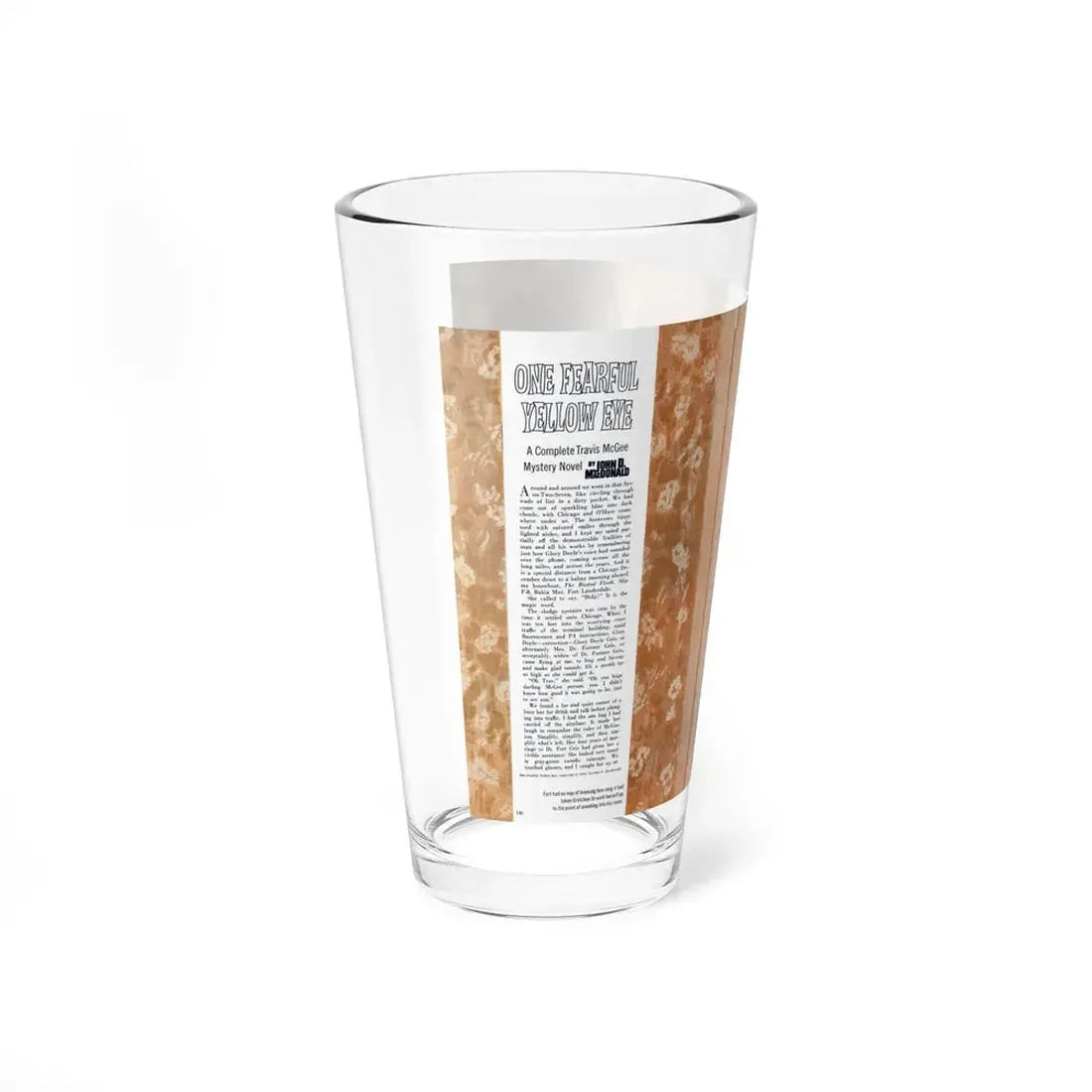 One Fearful Yellow Eye, Cosmopolitan, November 1966 (Magazine Illustration) Pint Glass 16oz - Go Mug Yourself