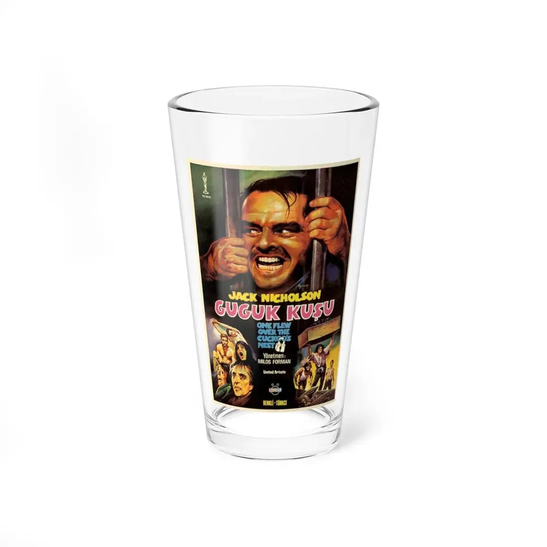 ONE FLEW OVER THE CUCKOO'S NEST (TURKISH) 1975 Movie Poster - Pint Glass 16oz 16oz - Go Mug Yourself
