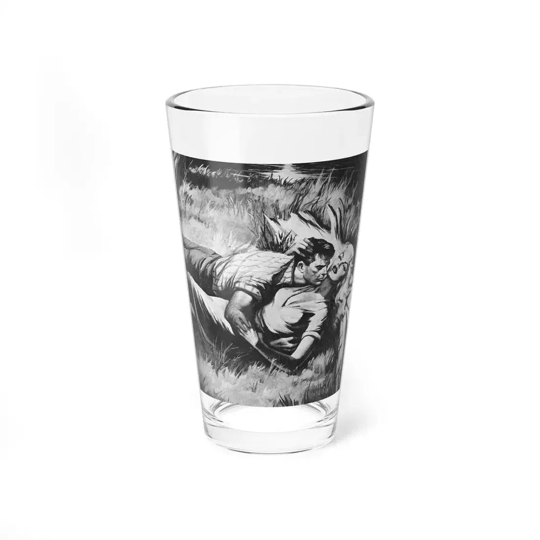 One Kiss Before I Die, Man's World, March 1958 (Magazine Illustration) Pint Glass 16oz 16oz - Go Mug Yourself