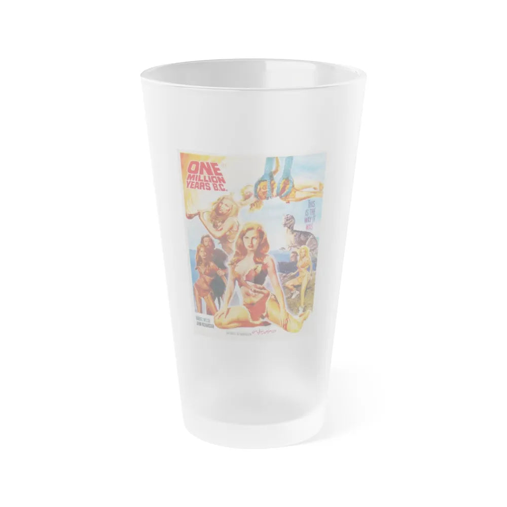 ONE MILLION YEARS B.C (3) 1986 Movie Poster - Frosted Pint Glass 16oz-16oz-Frosted-Go Mug Yourself