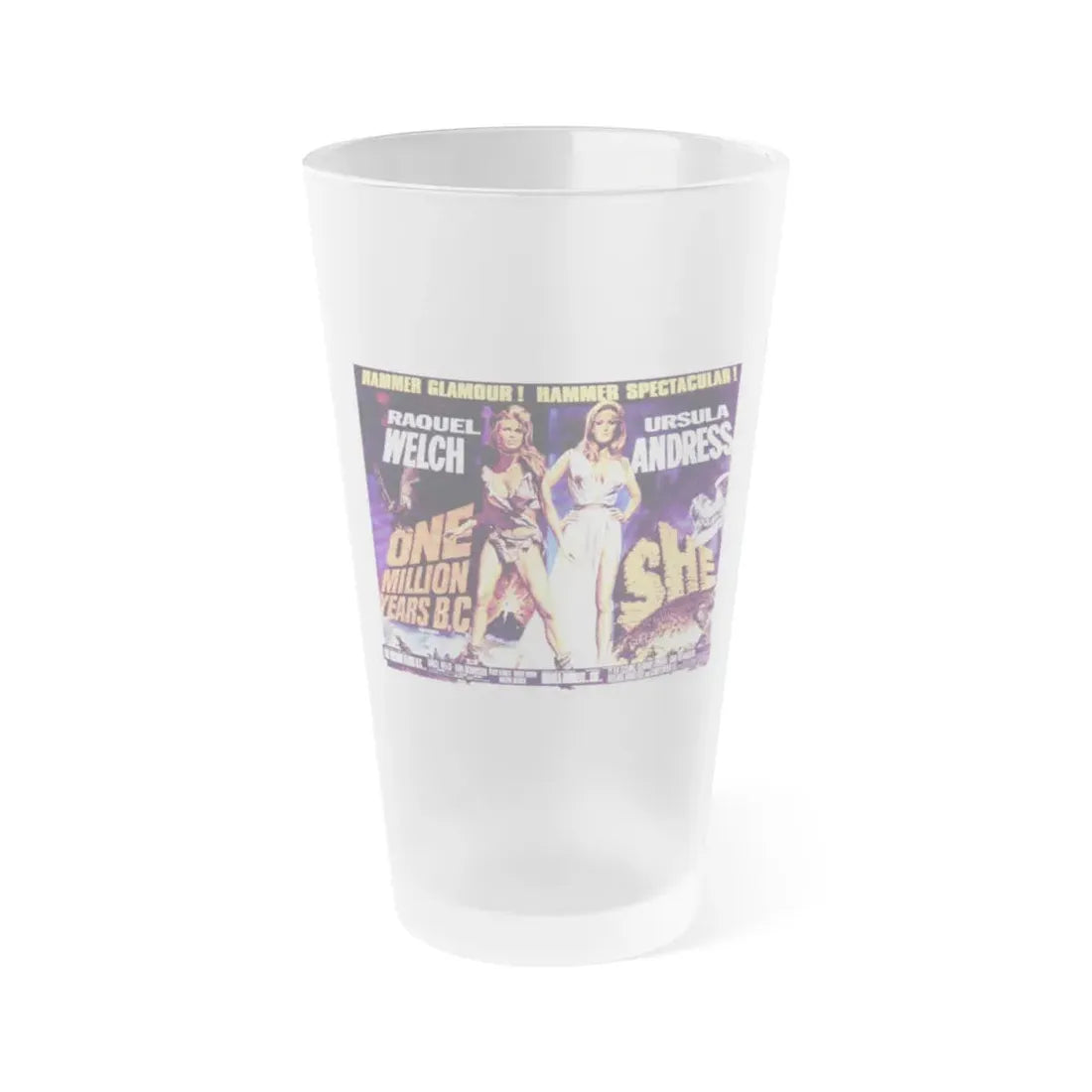 ONE MILLION YEARS B.C (4) 1986 Movie Poster - Frosted Pint Glass 16oz 16oz Frosted - Go Mug Yourself
