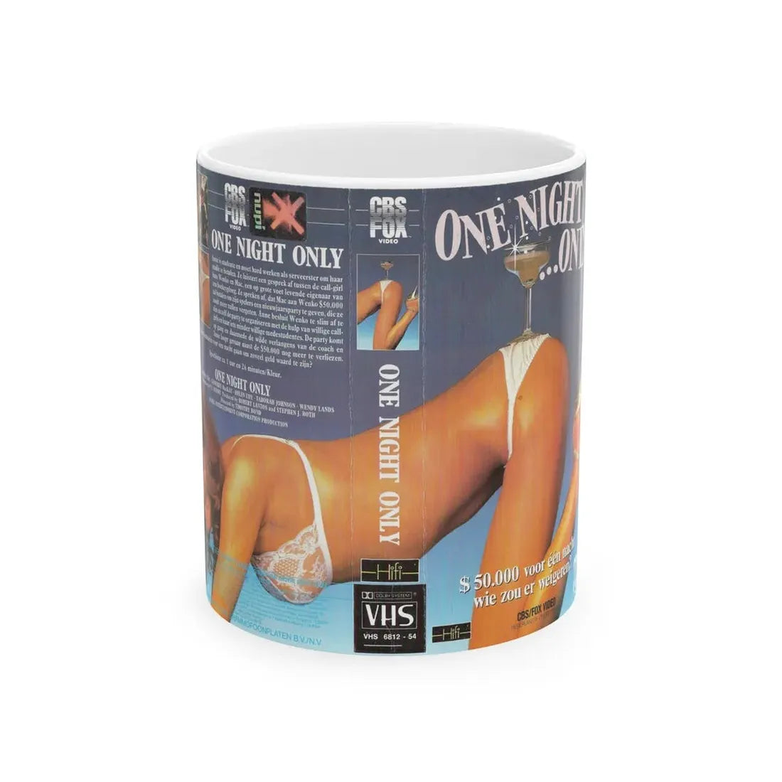 ONE NIGHT ONLY (VHS COVER) - White Coffee Mug 11oz - Go Mug Yourself