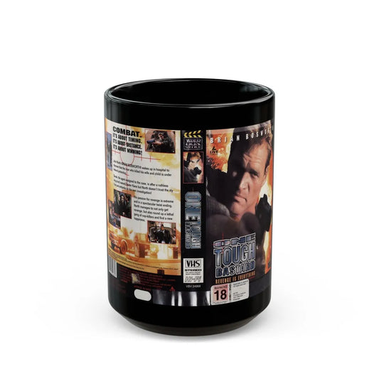 ONE TOUGH BASTARD (VHS COVER) - Black Coffee Mug-15oz-Go Mug Yourself