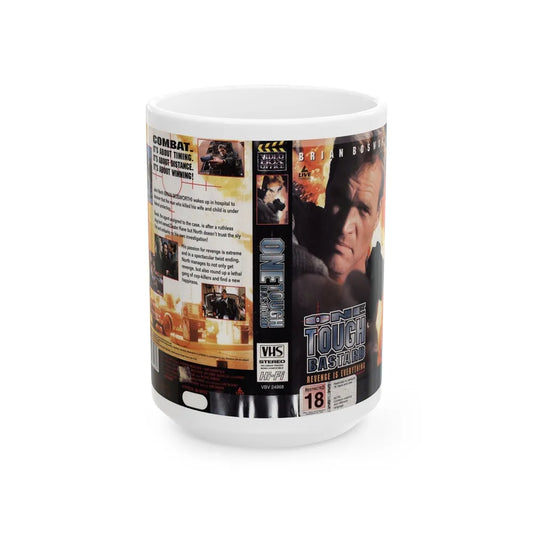 ONE TOUGH BASTARD (VHS COVER) - White Coffee Mug-15oz-Go Mug Yourself