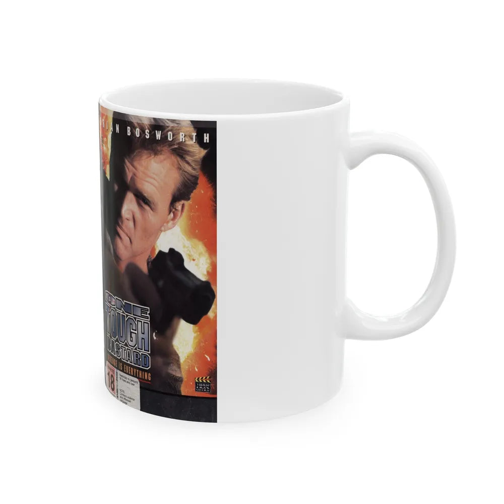 ONE TOUGH BASTARD (VHS COVER) - White Coffee Mug-Go Mug Yourself