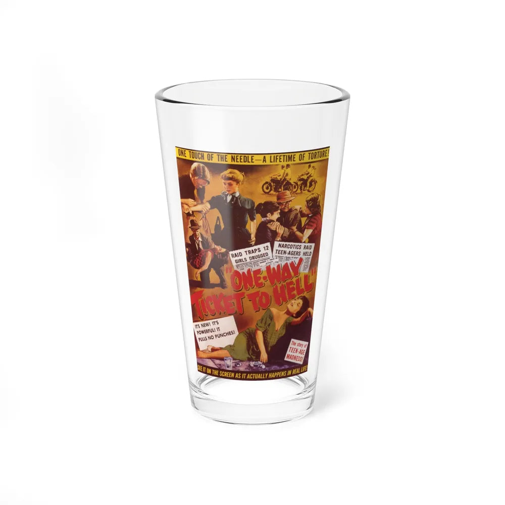 ONE WAY TICKET TO HELL 1955 Movie Poster - Pint Glass 16oz-16oz-Go Mug Yourself