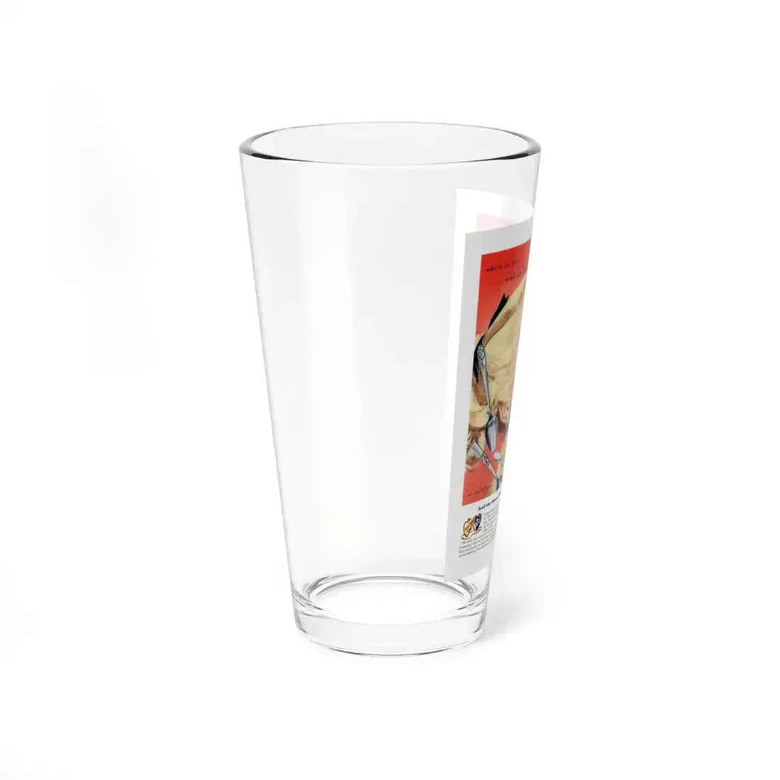 Oneida Community Plate, Cosmopolitan, April 1953 (Magazine Illustration) Pint Glass 16oz - Go Mug Yourself