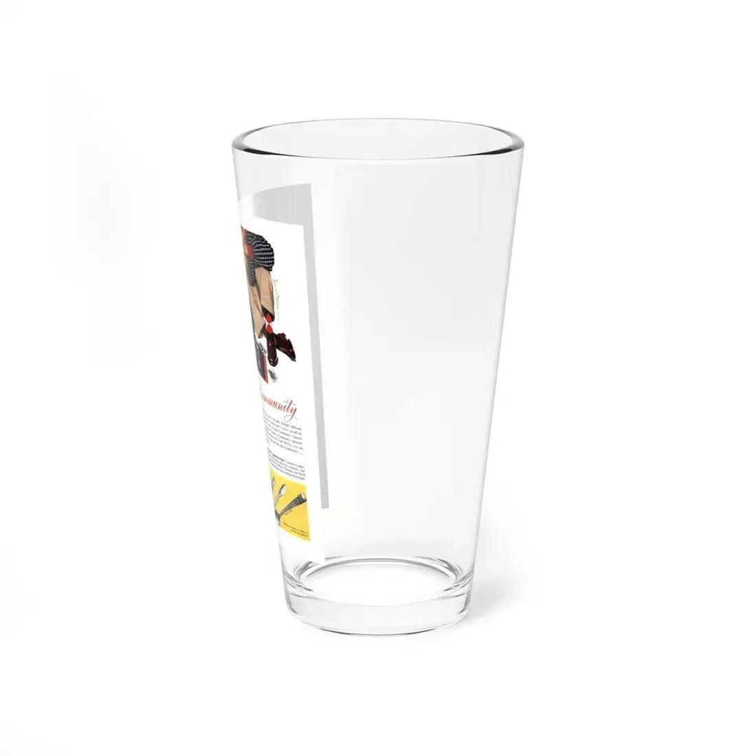 Oneida Community Plate, Redbook, November 1954 (Magazine Illustration) Pint Glass 16oz - Go Mug Yourself