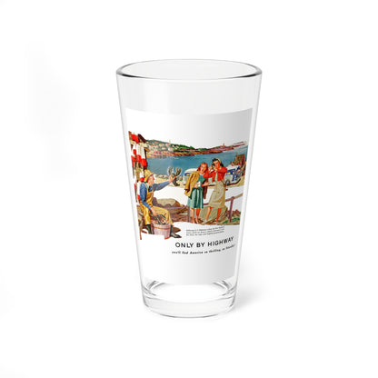 Only By Highway (3), Greyhound advertisement, 1946 (Magazine Illustration) Pint Glass 16oz-16oz-Go Mug Yourself