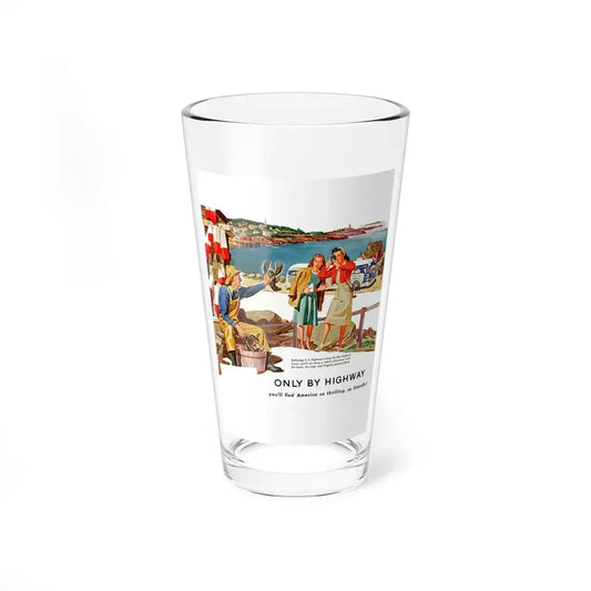 Only By Highway (3), Greyhound advertisement, 1946 (Magazine Illustration) Pint Glass 16oz 16oz - Go Mug Yourself