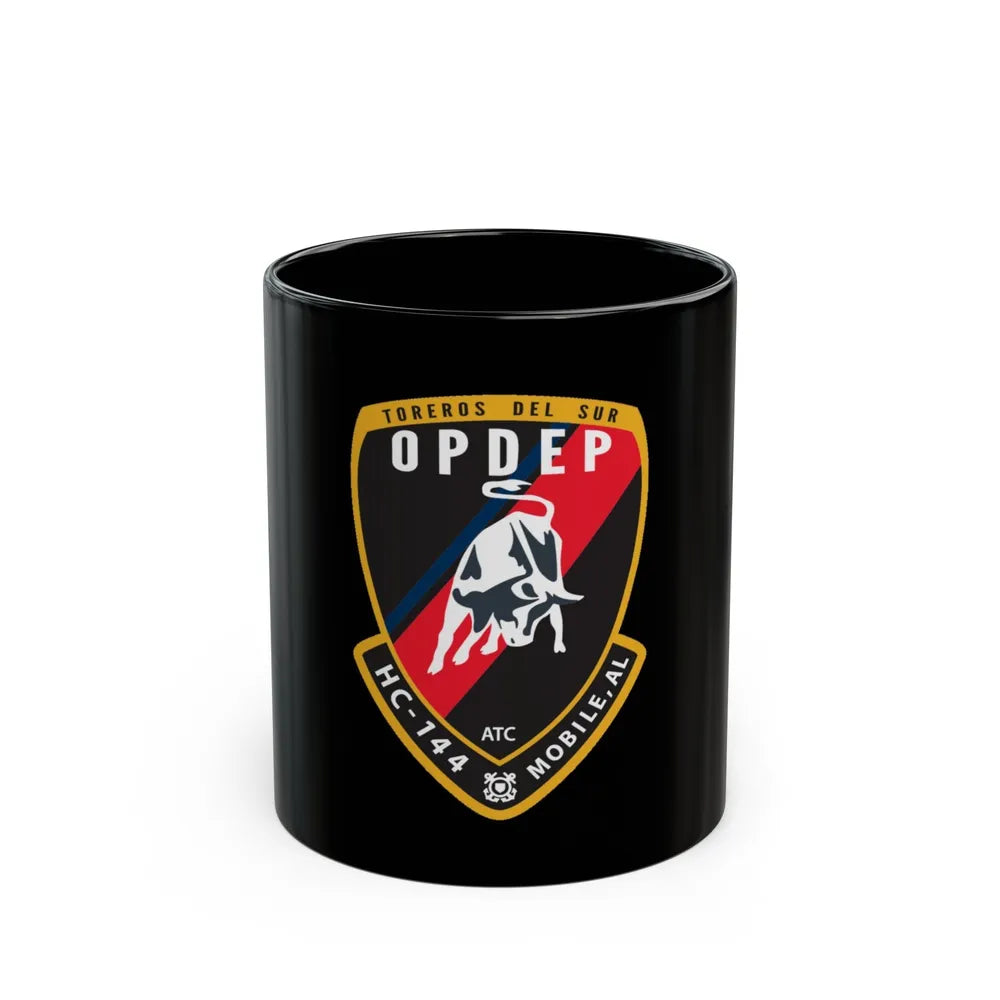 OPDEP HC 144 (U.S. Coast Guard) Black Coffee Mug-11oz-Go Mug Yourself