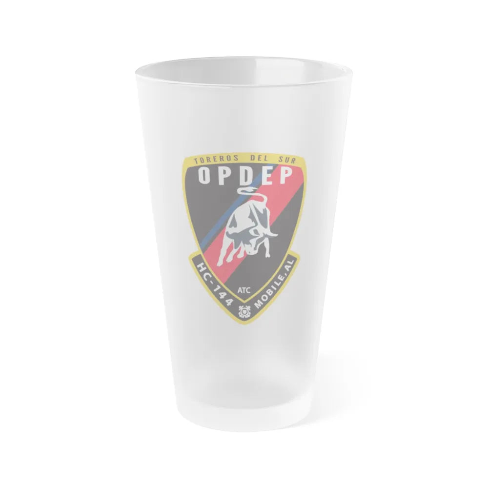 OPDEP HC 144 (U.S. Coast Guard) Frosted Pint Glass 16oz-Go Mug Yourself