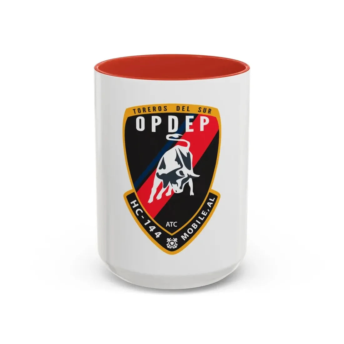 OPDEP HC 144 (U.S. Coast Guard) Accent Coffee Mug 15oz Red - Go Mug Yourself