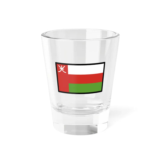 OpenMoji-color 15.0.0 1F1F4-1F1F2 (Oman) Shot Glass 1.5oz 1.5oz - Go Mug Yourself