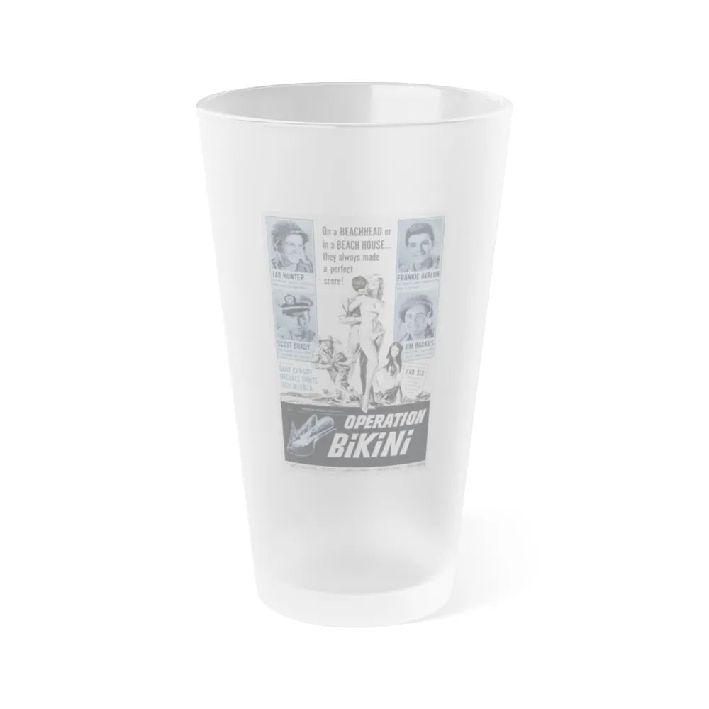 OPERATION BIKINI 1963 Movie Poster - Frosted Pint Glass 16oz-16oz-Frosted-Go Mug Yourself