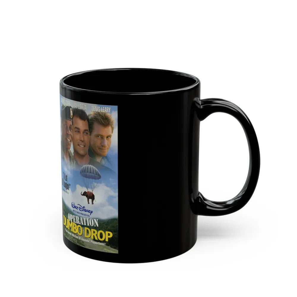 OPERATION DUMBO DROP (VHS COVER) - Black Coffee Mug-Go Mug Yourself