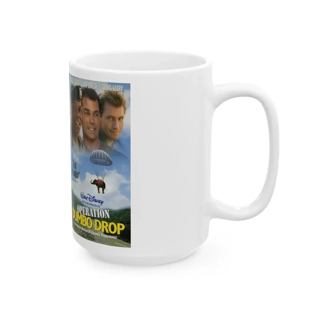OPERATION DUMBO DROP (VHS COVER) - White Coffee Mug - Go Mug Yourself