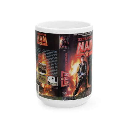 OPERATION NAM (VHS COVER) - White Coffee Mug 15oz - Go Mug Yourself