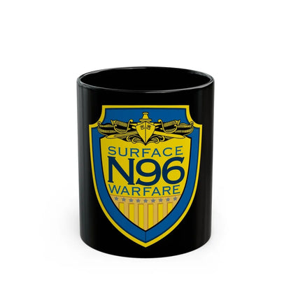 OPNAV N96 Surface Warfare N96 (U.S. Navy) Black Coffee Mug-11oz-Go Mug Yourself