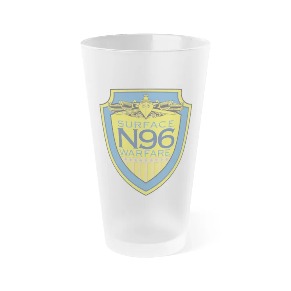 OPNAV N96 Surface Warfare N96 (U.S. Navy) Frosted Pint Glass 16oz-Go Mug Yourself