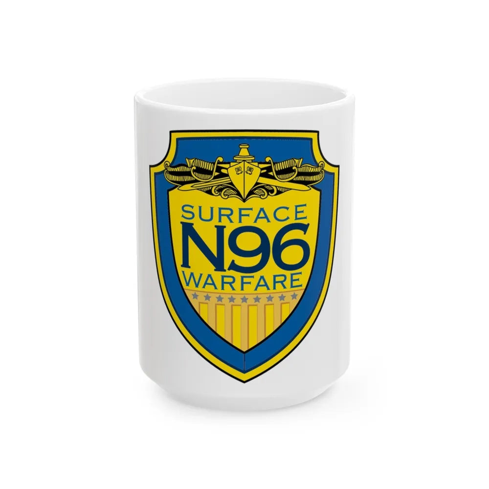 OPNAV N96 Surface Warfare N96 (U.S. Navy) White Coffee Mug-15oz-Go Mug Yourself