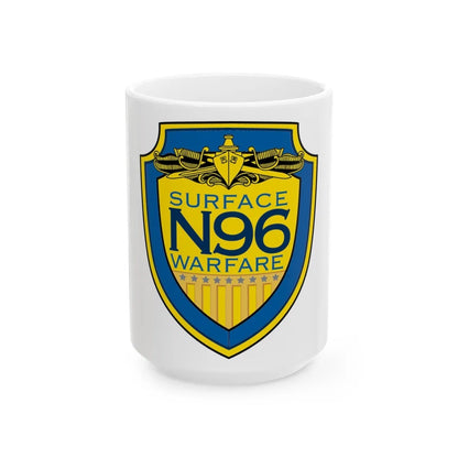 OPNAV N96 Surface Warfare N96 (U.S. Navy) White Coffee Mug-15oz-Go Mug Yourself