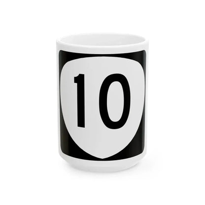 OR 10 (Oregon) (Road Sign) White Coffee Mug 15oz - Go Mug Yourself