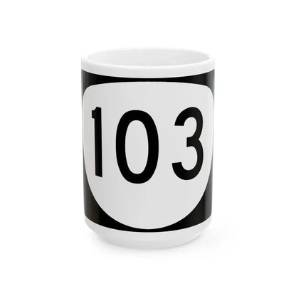 OR 103 (Oregon) (Road Sign) White Coffee Mug 15oz - Go Mug Yourself