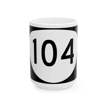 OR 104 (Oregon) (Road Sign) White Coffee Mug 15oz - Go Mug Yourself