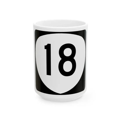 OR 18 (Oregon) (Road Sign) White Coffee Mug 15oz - Go Mug Yourself