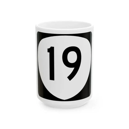 OR 19 (Oregon) (Road Sign) White Coffee Mug 15oz - Go Mug Yourself