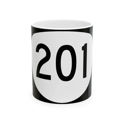 OR 201 (Oregon) (Road Sign) White Coffee Mug 11oz - Go Mug Yourself