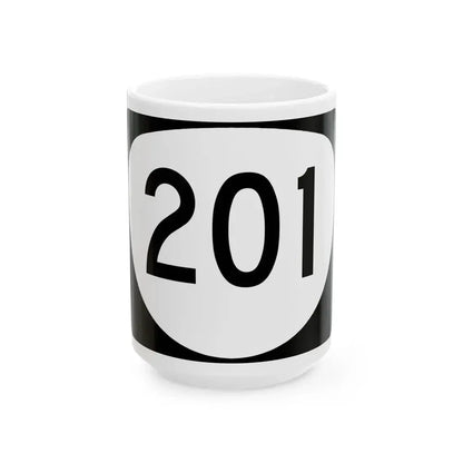 OR 201 (Oregon) (Road Sign) White Coffee Mug 15oz - Go Mug Yourself