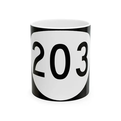 OR 203 (Oregon) (Road Sign) White Coffee Mug 11oz - Go Mug Yourself
