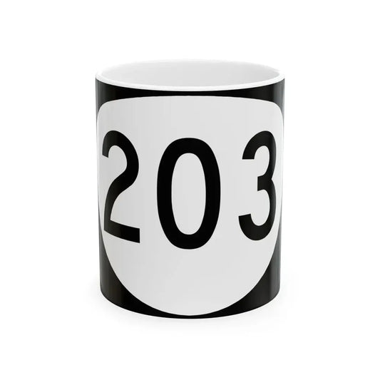 OR 203 (Oregon) (Road Sign) White Coffee Mug 11oz - Go Mug Yourself