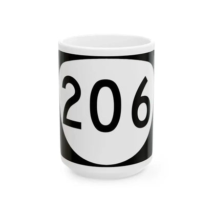 OR 206 (Oregon) (Road Sign) White Coffee Mug 15oz - Go Mug Yourself