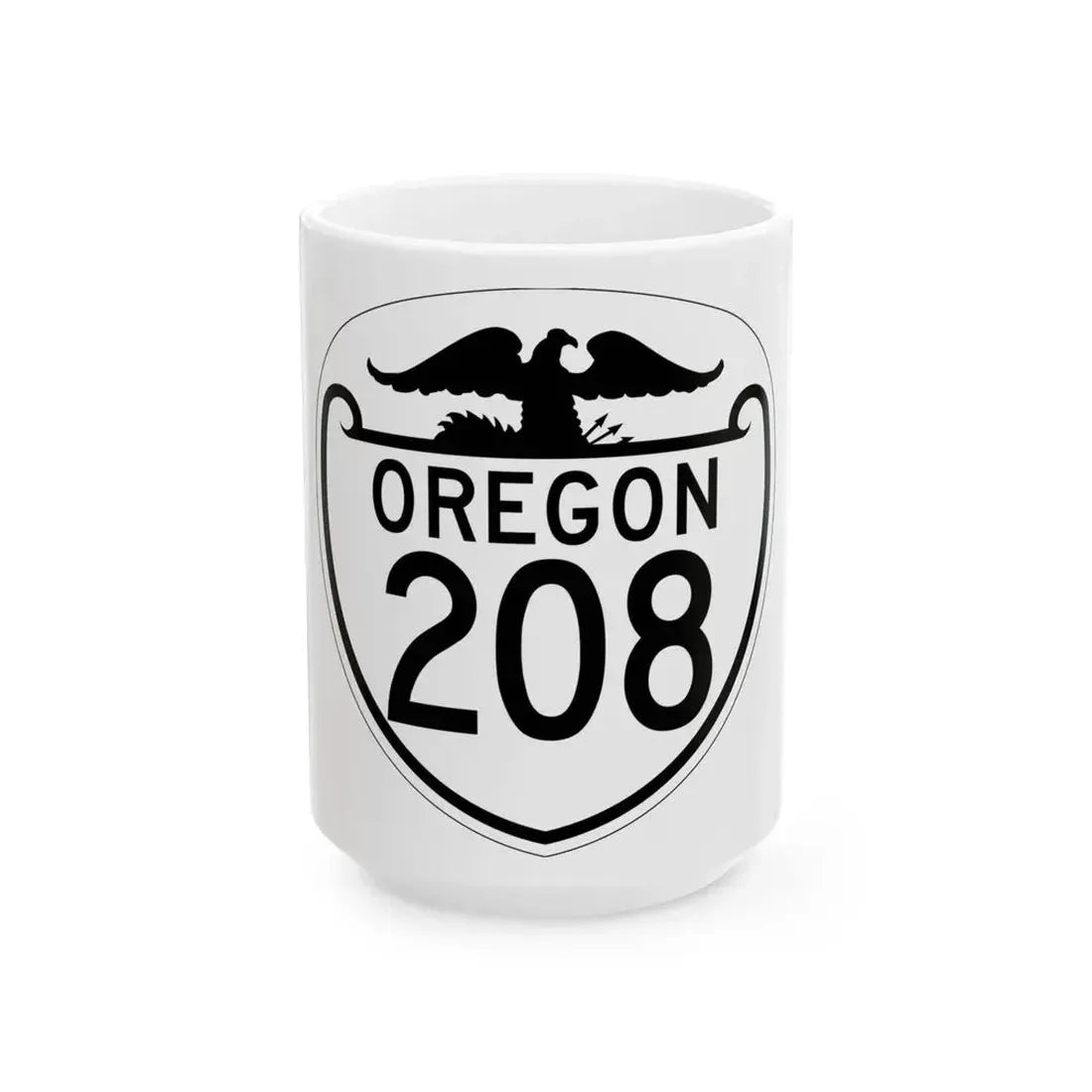 OR 208 1948 (Oregon) (Road Sign) White Coffee Mug 15oz - Go Mug Yourself