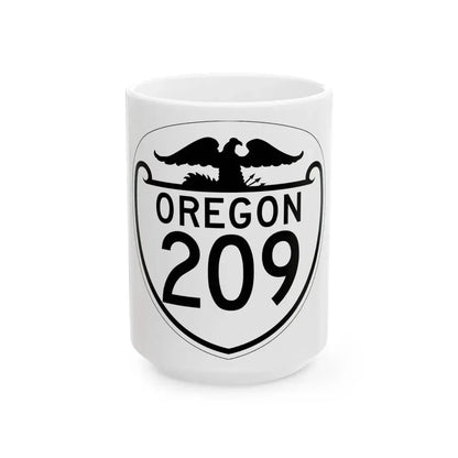 OR 209 1948 (Oregon) (Road Sign) White Coffee Mug 15oz - Go Mug Yourself