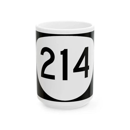 OR 214 (Oregon) (Road Sign) White Coffee Mug 15oz - Go Mug Yourself