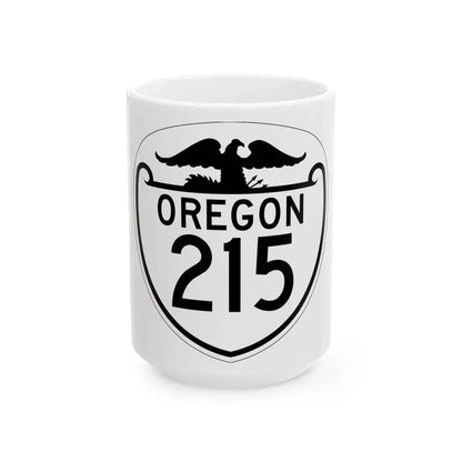 OR 215 1948 (Oregon) (Road Sign) White Coffee Mug 15oz - Go Mug Yourself