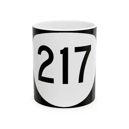 OR 217 (Oregon) (Road Sign) White Coffee Mug 11oz - Go Mug Yourself