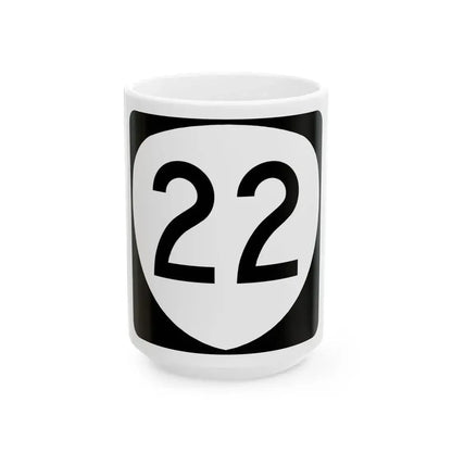 OR 22 (Oregon) (Road Sign) White Coffee Mug 15oz - Go Mug Yourself
