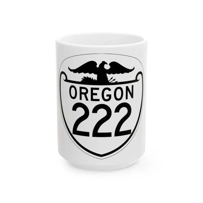 OR 222 1948 (Oregon) (Road Sign) White Coffee Mug 15oz - Go Mug Yourself