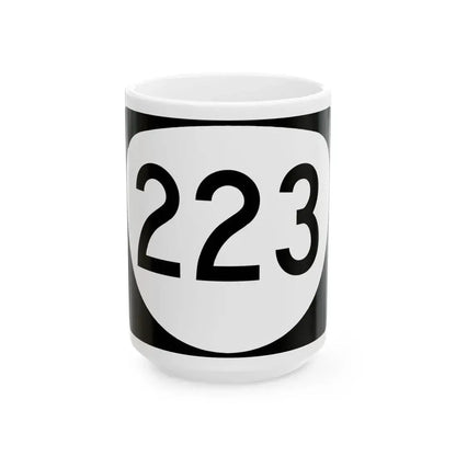 OR 223 (Oregon) (Road Sign) White Coffee Mug 15oz - Go Mug Yourself