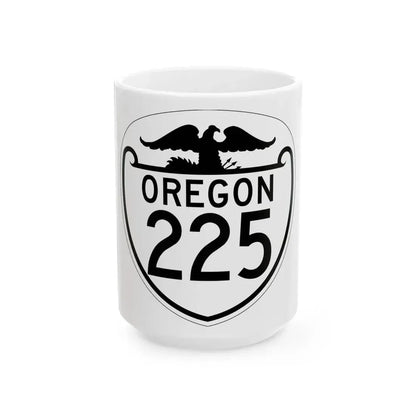 OR 225 1948 (Oregon) (Road Sign) White Coffee Mug 15oz - Go Mug Yourself